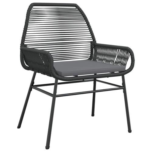 Havestole 2 stk. med hynder polyrattan sort