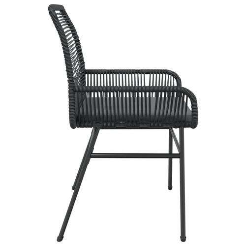 Havestole 2 stk. med hynder polyrattan sort