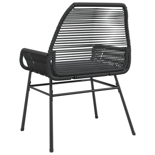 Havestole 2 stk. med hynder polyrattan sort