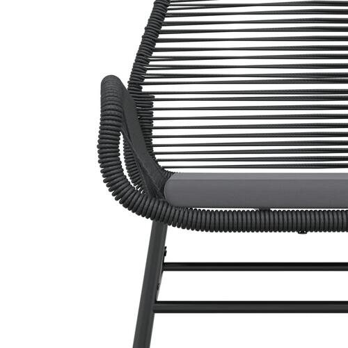 Havestole 2 stk. med hynder polyrattan sort