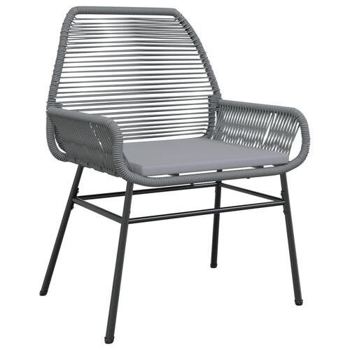 Havestole 2 stk. med hynder polyrattan grå