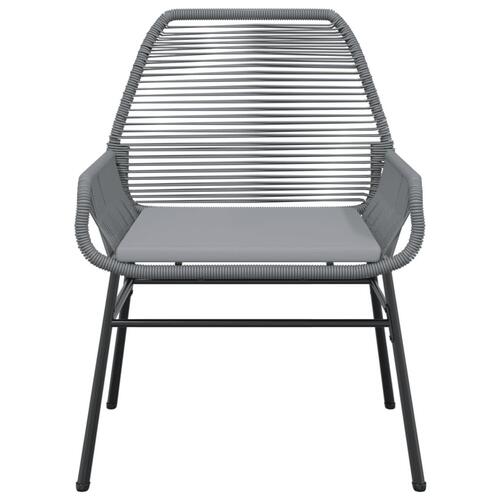 Havestole 2 stk. med hynder polyrattan grå