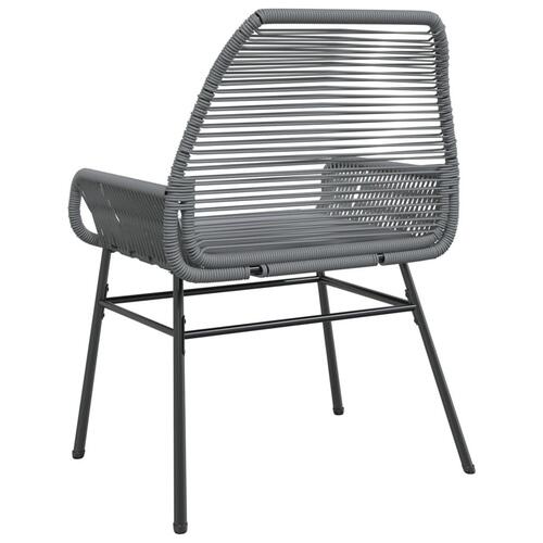 Havestole 2 stk. med hynder polyrattan grå