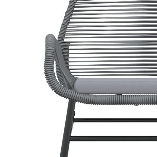 Havestole 2 stk. med hynder polyrattan grå