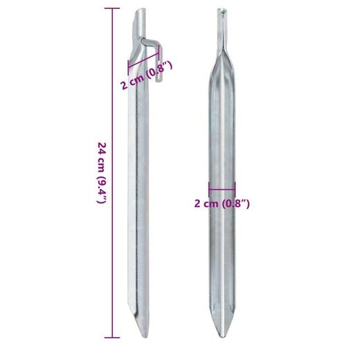 Teltpløkker 24 stk. V-facon 24 cm Ø20 mm galvaniseret stål