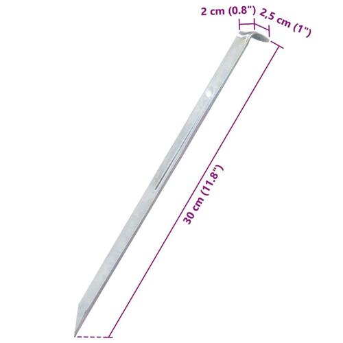 Teltpløkker 24 stk. 30 cm Ø20 mm galvaniseret stål