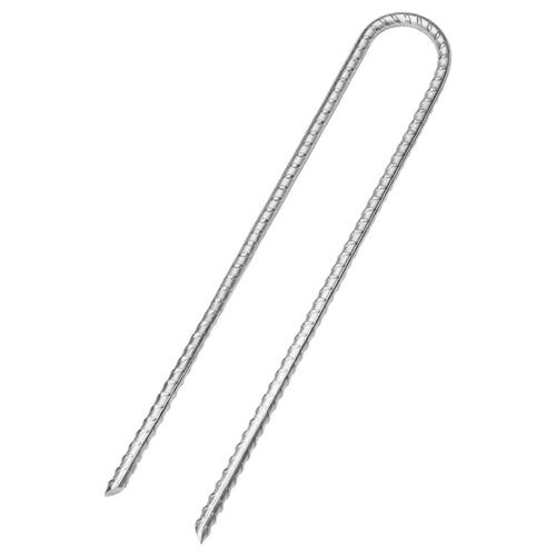 Teltpløkker 12 stk. U-form 30 cm Ø7 mm galvaniseret stål