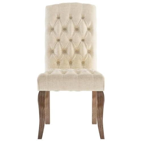 Spisebordsstole 6 stk. hør-look stof beige