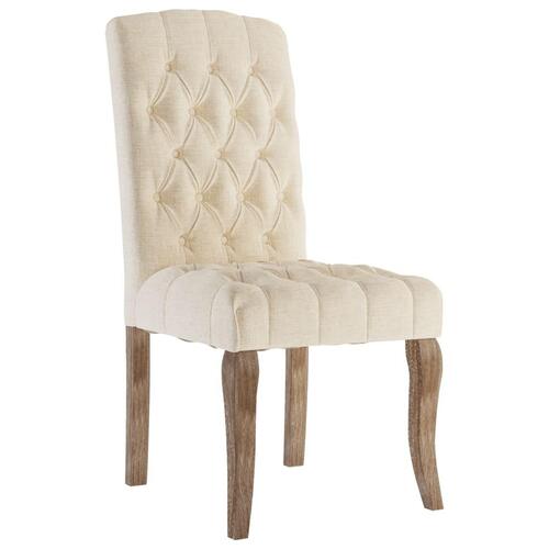 Spisebordsstole 6 stk. hør-look stof beige