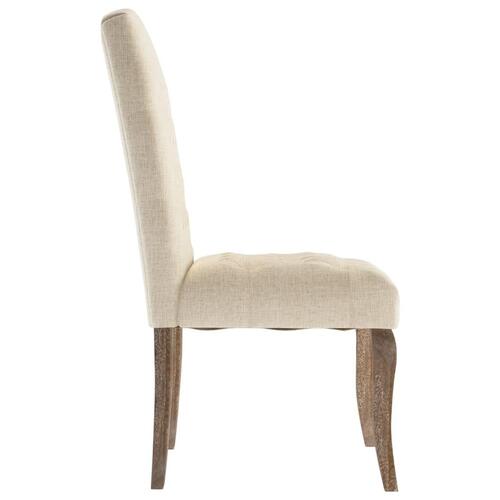 Spisebordsstole 6 stk. hør-look stof beige