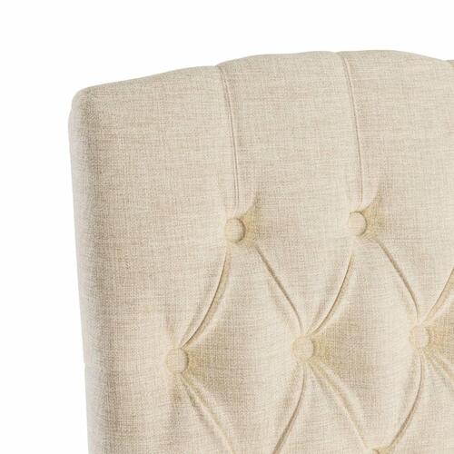Spisebordsstole 6 stk. hør-look stof beige