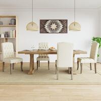 Spisebordsstole 4 stk. hør-look stof beige