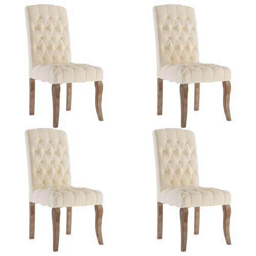Spisebordsstole 4 stk. hør-look stof beige