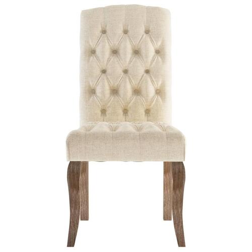 Spisebordsstole 4 stk. hør-look stof beige
