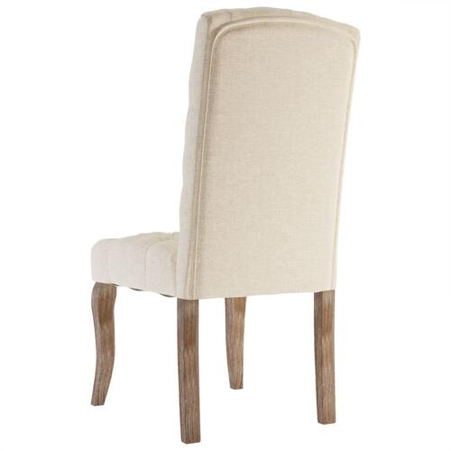Spisebordsstole 4 stk. hør-look stof beige