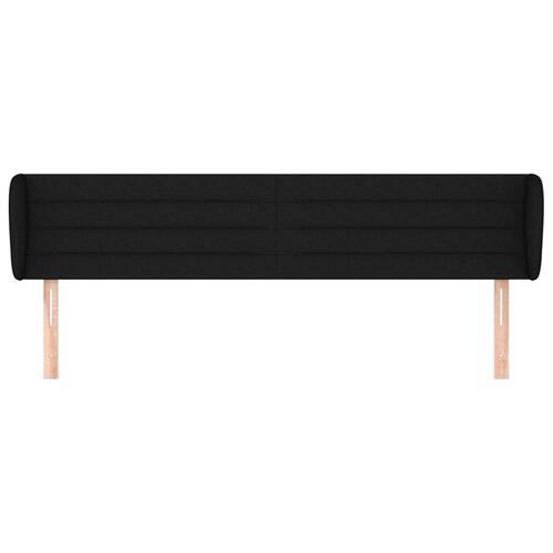Sengegavl med kanter 163x23x78/88 cm stof sort