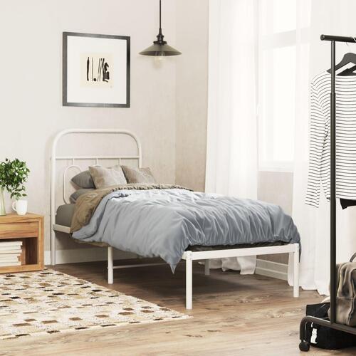 Sengegavl 75 cm metal hvid