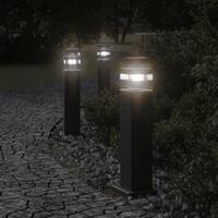 Udendørs standerlamper 3 stk. 50 cm aluminium sort
