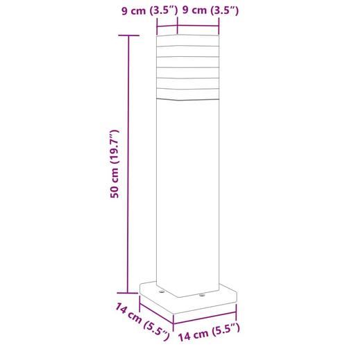 Udendørs standerlamper 3 stk. 50 cm aluminium sort