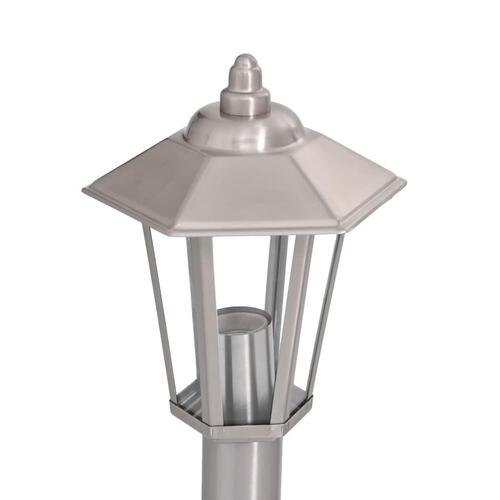 Udendørs standerlamper 3 stk. 80 cm rustfrit stål sølvfarvet