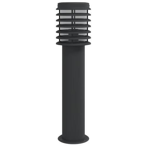 Udendørs standerlampe 60 cm rustfrit stål sort