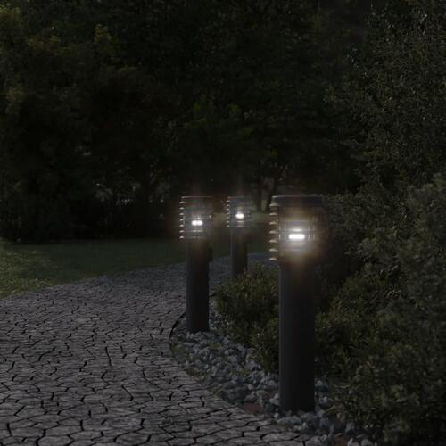 Udendørs standerlampe 60 cm rustfrit stål sort
