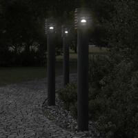 Udendørs standerlampe 110 cm rustfrit stål sort