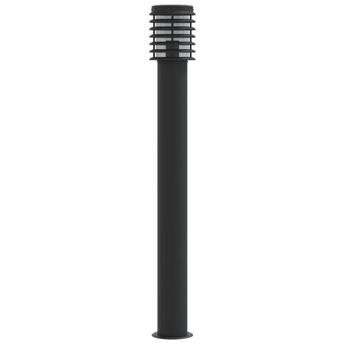 Udendørs standerlampe 110 cm rustfrit stål sort
