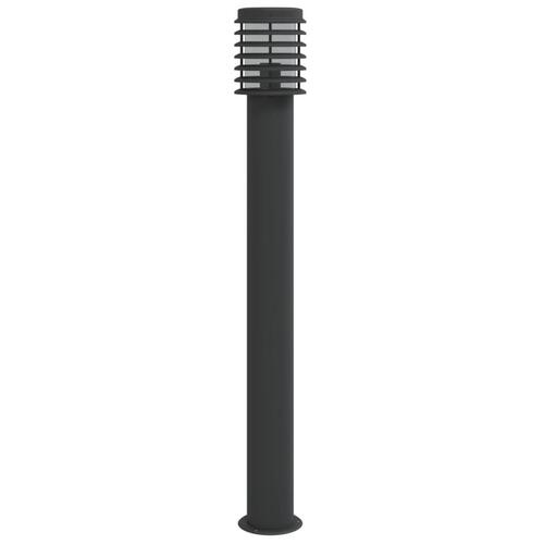 Udendørs standerlampe 110 cm rustfrit stål sort