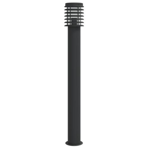 Udendørs standerlampe 110 cm rustfrit stål sort