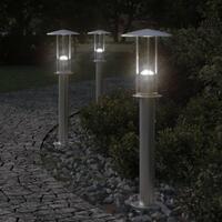 Udendørs standerlampe 60 cm rustfrit stål sølvfarvet