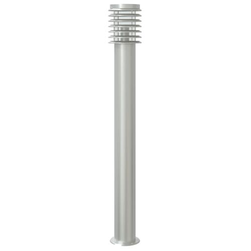 Udendørs standerlamper 3 stk. sensor 110 cm rustfrit stål sølv