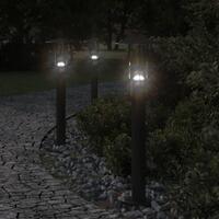 Udendørs standerlampe 3 stk. 60 cm rustfrit stål sort