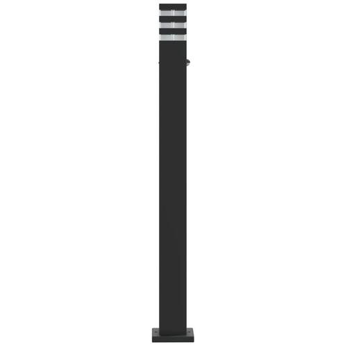 Udendørs standerlamper 3 stk. med sensor 110 cm aluminium sort