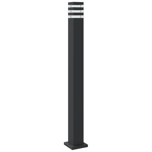 Udendørs standerlamper 3 stk. med sensor 110 cm aluminium sort