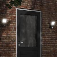 Udendørs LED-væglampe med sensor trykstøbt aluminium sort