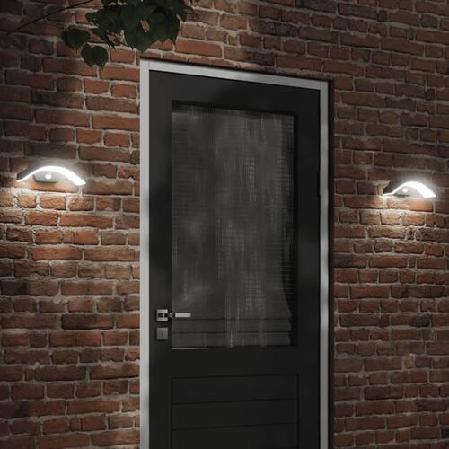 Udendørs LED-væglamper 2 stk. sensorer trykstøbt aluminium sort
