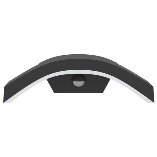 Udendørs LED-væglamper 2 stk. sensorer trykstøbt aluminium sort