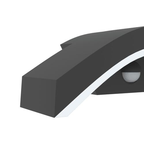 Udendørs LED-væglamper 2 stk. sensorer trykstøbt aluminium sort
