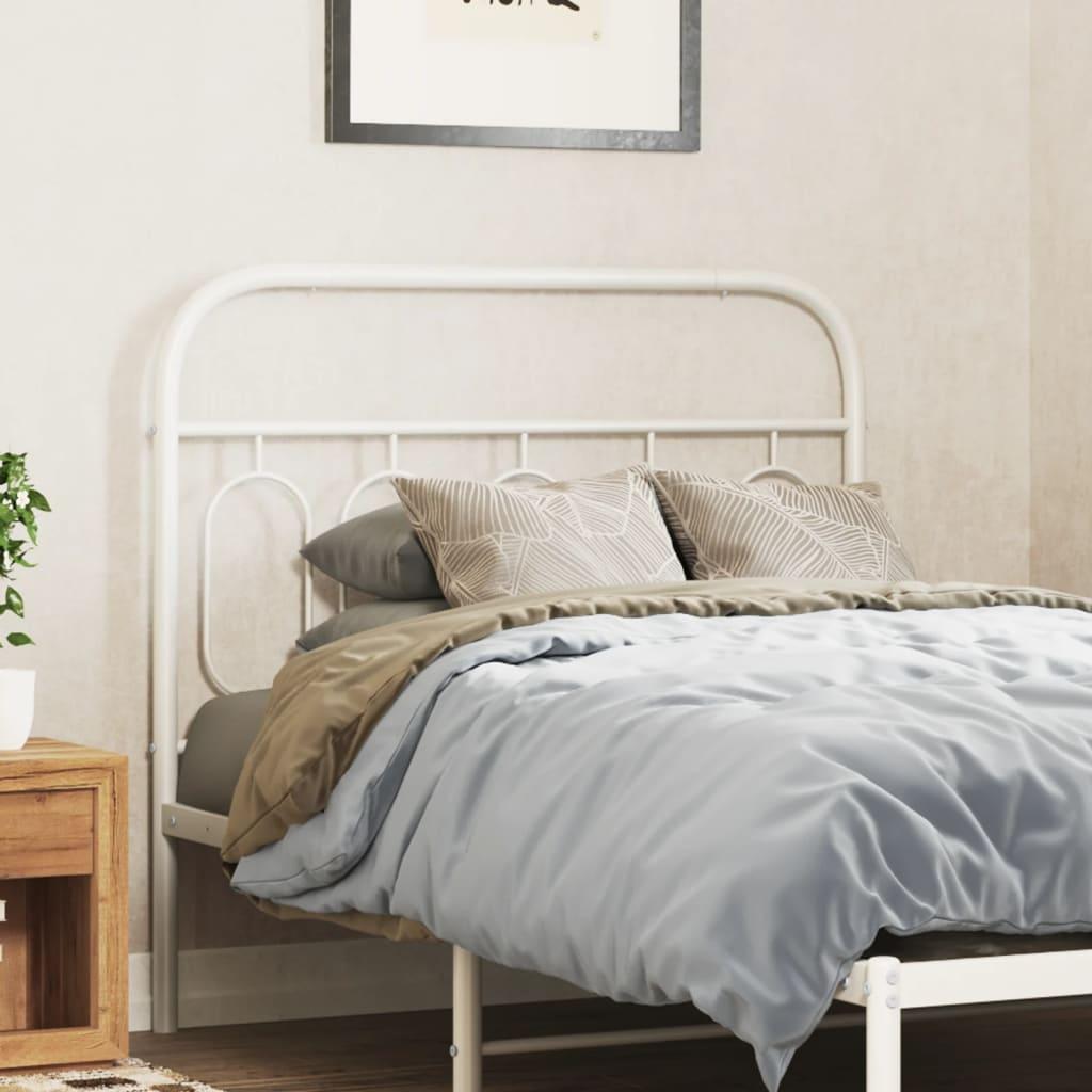 Sengegavl 107 cm metal hvid billede