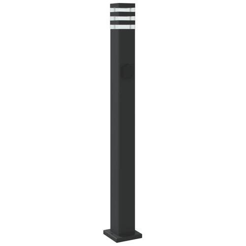 Udendørs standerlamper 3 stk. stikkontakt 110 cm aluminium sort