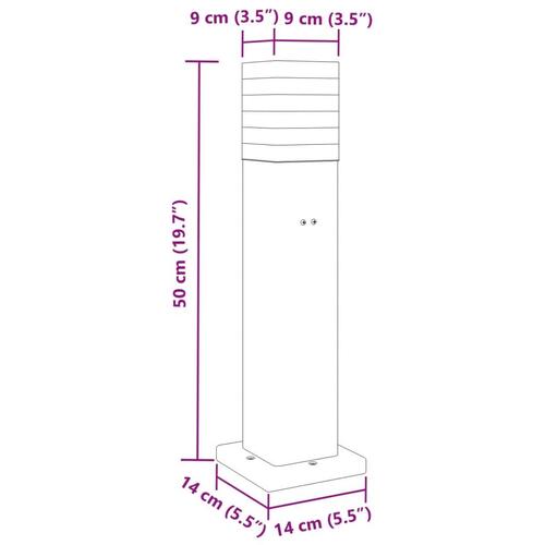 Udendørs standerlamper 3 stk. stikkontakt 50 cm aluminium sort