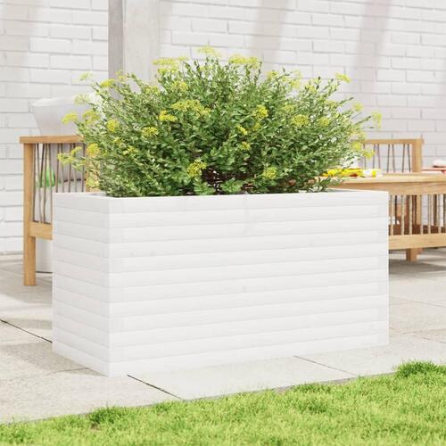 Plantekasse 90x40x46 cm massivt fyrretræ hvid