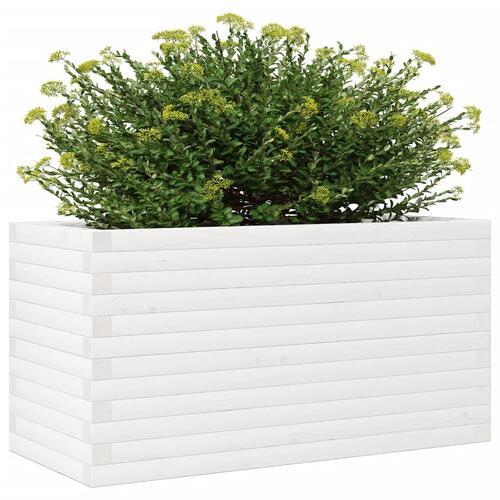 Plantekasse 90x40x46 cm massivt fyrretræ hvid