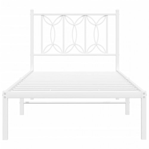Sengeramme uden madras med hovedgærde 75x190 cm hvid