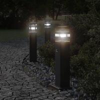 Udendørs standerlampe med sensor 50 cm aluminium sort