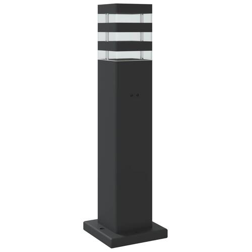 Udendørs standerlampe med sensor 50 cm aluminium sort