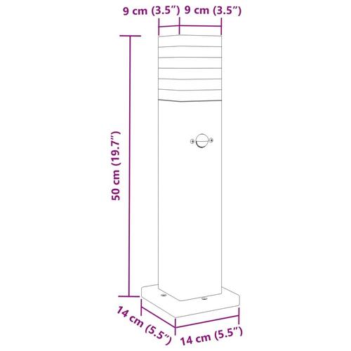 Udendørs standerlampe med sensor 50 cm aluminium sort
