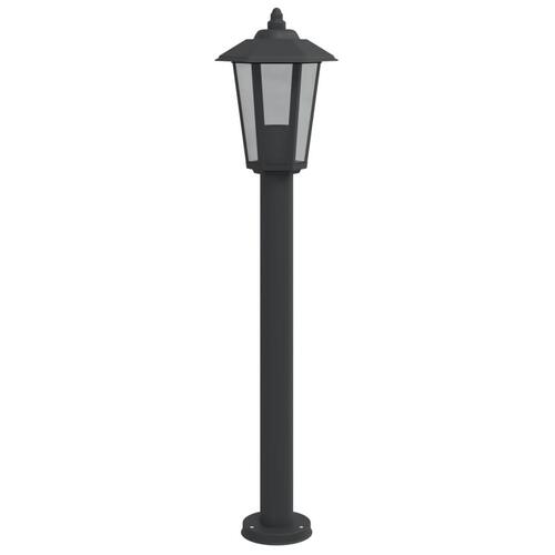 Udendørs standerlampe 3 stk. 80 cm rustfrit stål sort