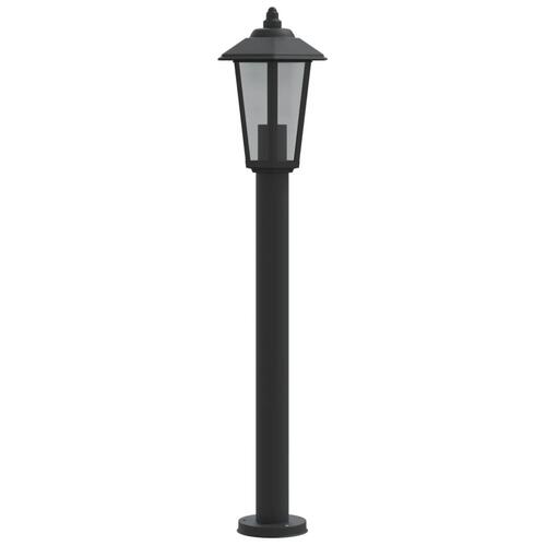 Udendørs standerlampe 3 stk. 80 cm rustfrit stål sort
